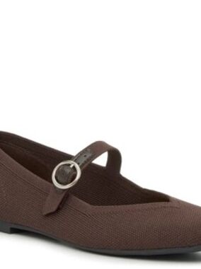 DSW Women's Brown Mary Jane Flat with Silver Buckle